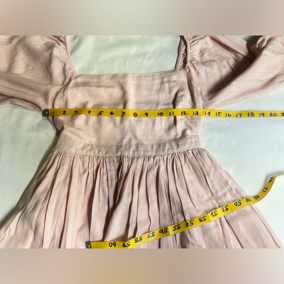 MABLE Soft pink LONDYN balloon sleeve‎ open back skater mini dress size S - Picture 14 of 16